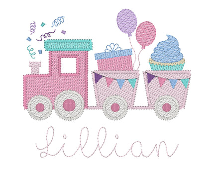 Birthday Girl Train Monogrammed Shirt