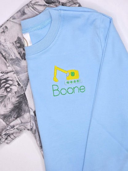 Boys Construction Pocket T-Shirts - Long Sleeve