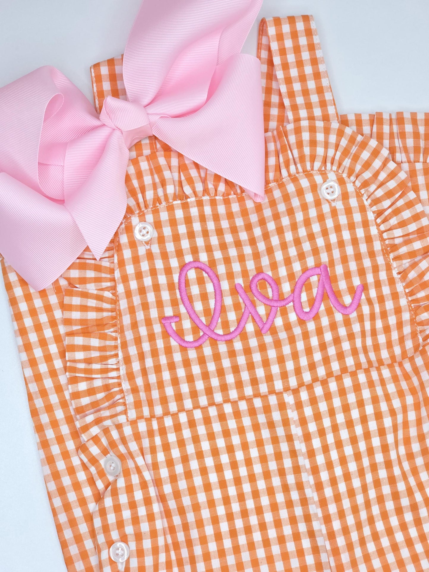 Girls Gingham Ruffle Longall