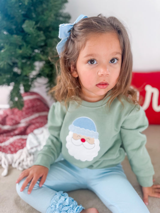 Sage Green Santa Sweatshirt