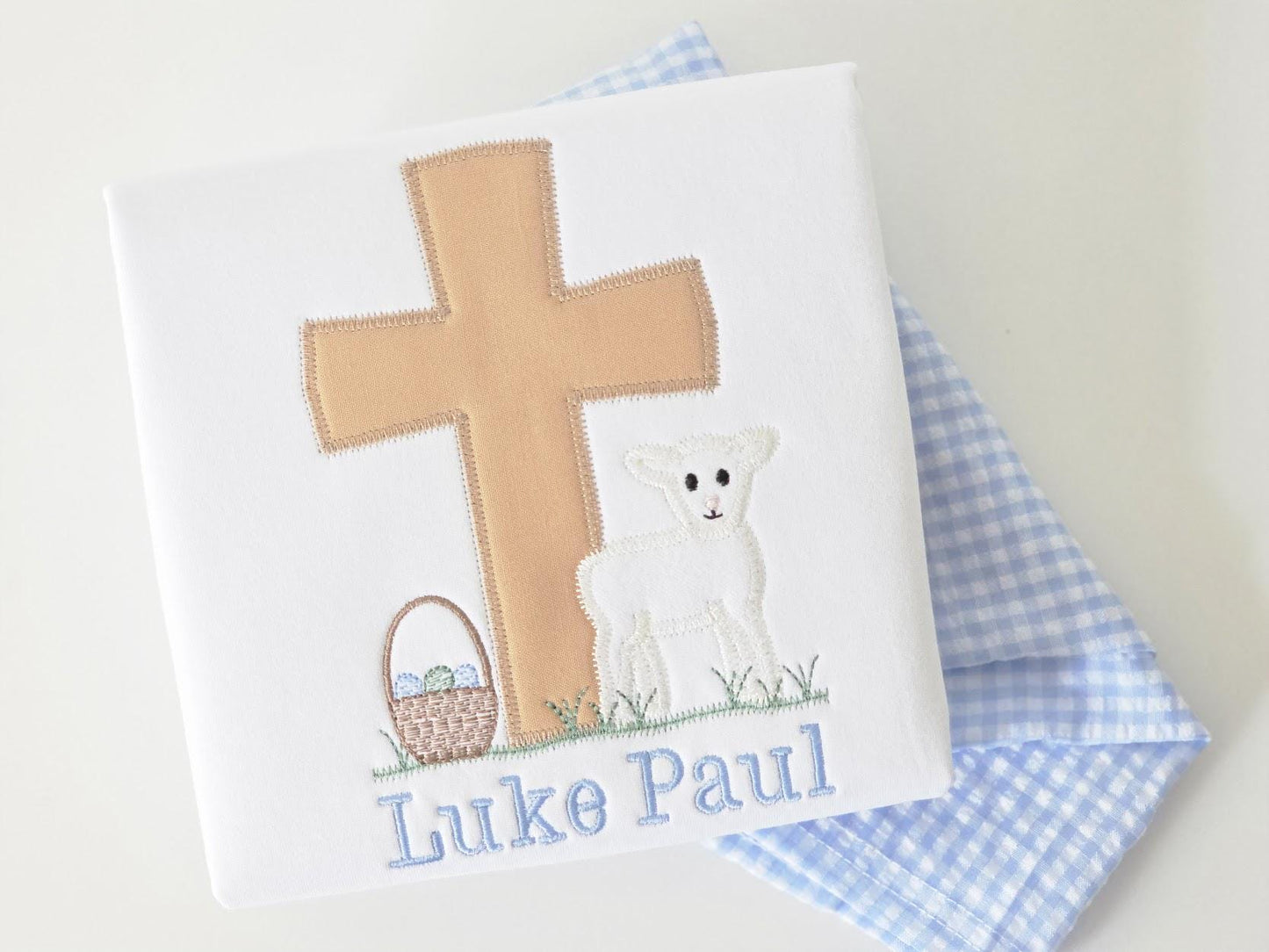 Boys Easter Shirt Lamb & Cross