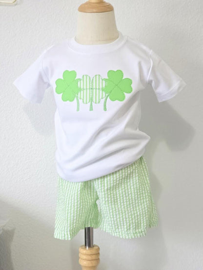 Shamrock Shirt & Seersucker Shorts Outfit