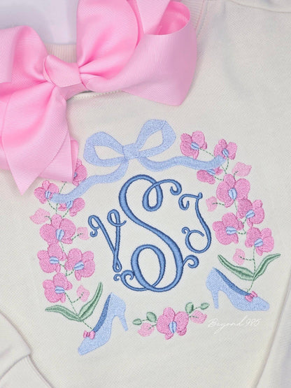 Princess Crest Monogrammed Cream Sweatshirt