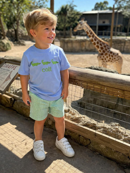 Alligator Seersucker Shorts Set