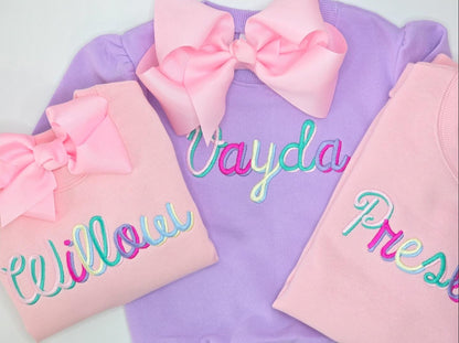 Pastel Rainbow Name Sweatshirt