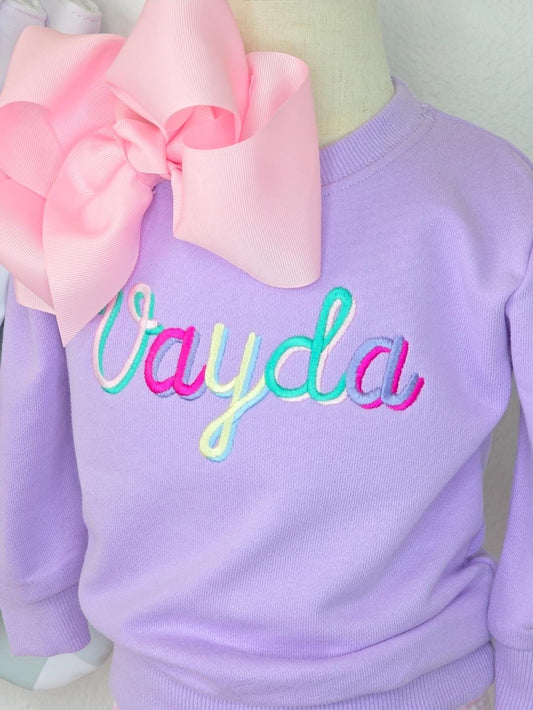 Pastel Rainbow Name Sweatshirt