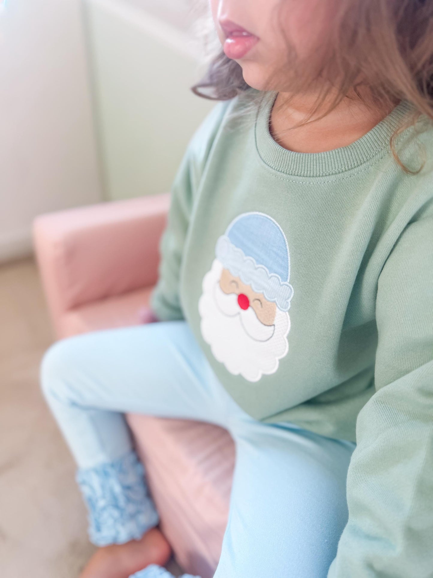 Sage Green Santa Sweatshirt