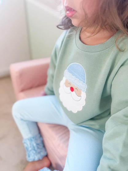 Sage Green Santa Sweatshirt