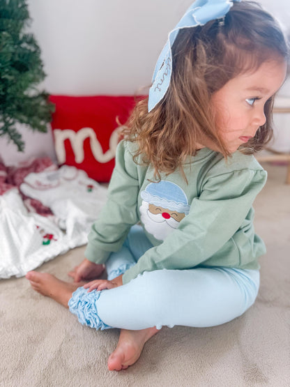Sage Green Santa Sweatshirt
