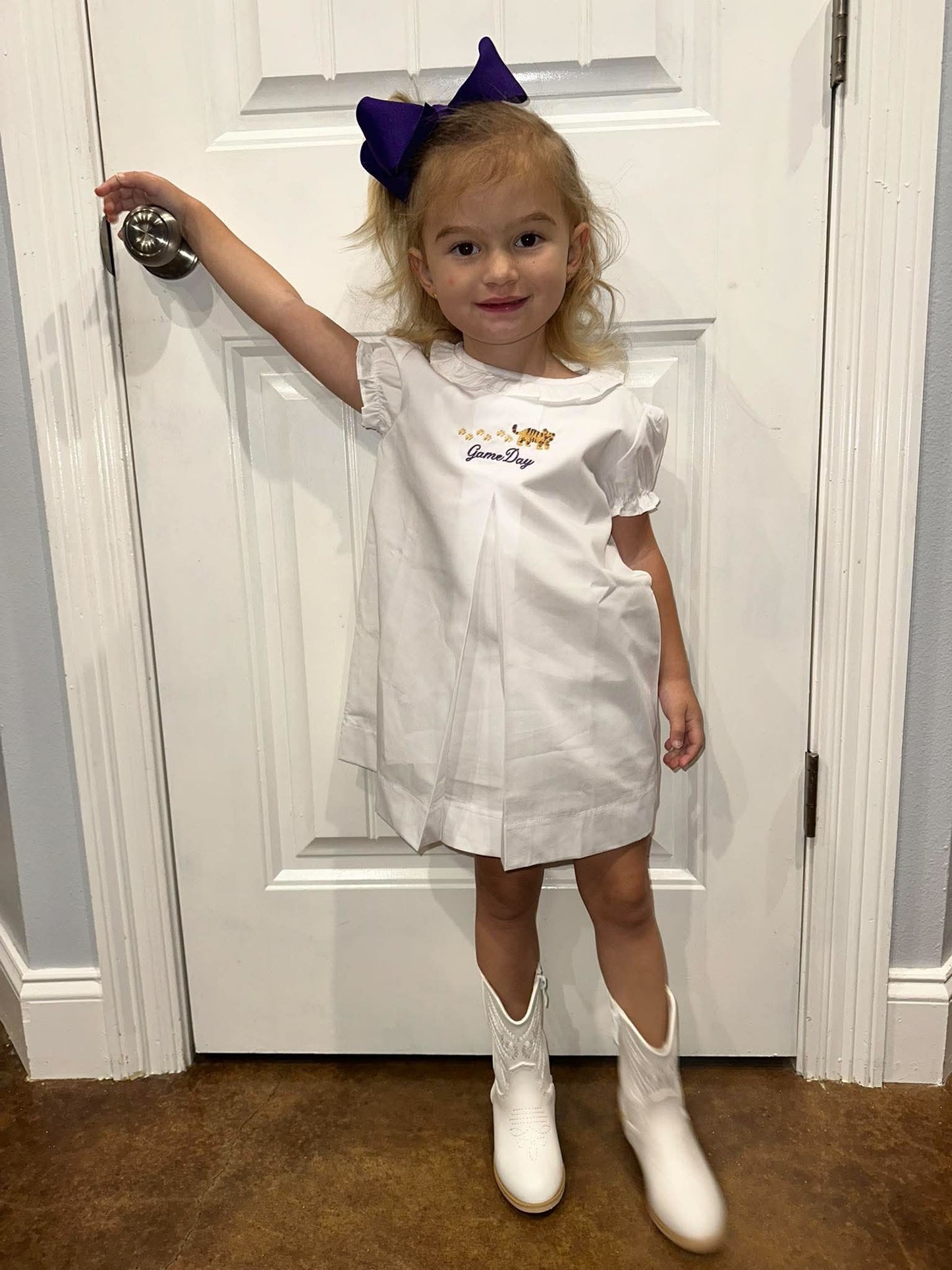 White Ruffle Collar Dress