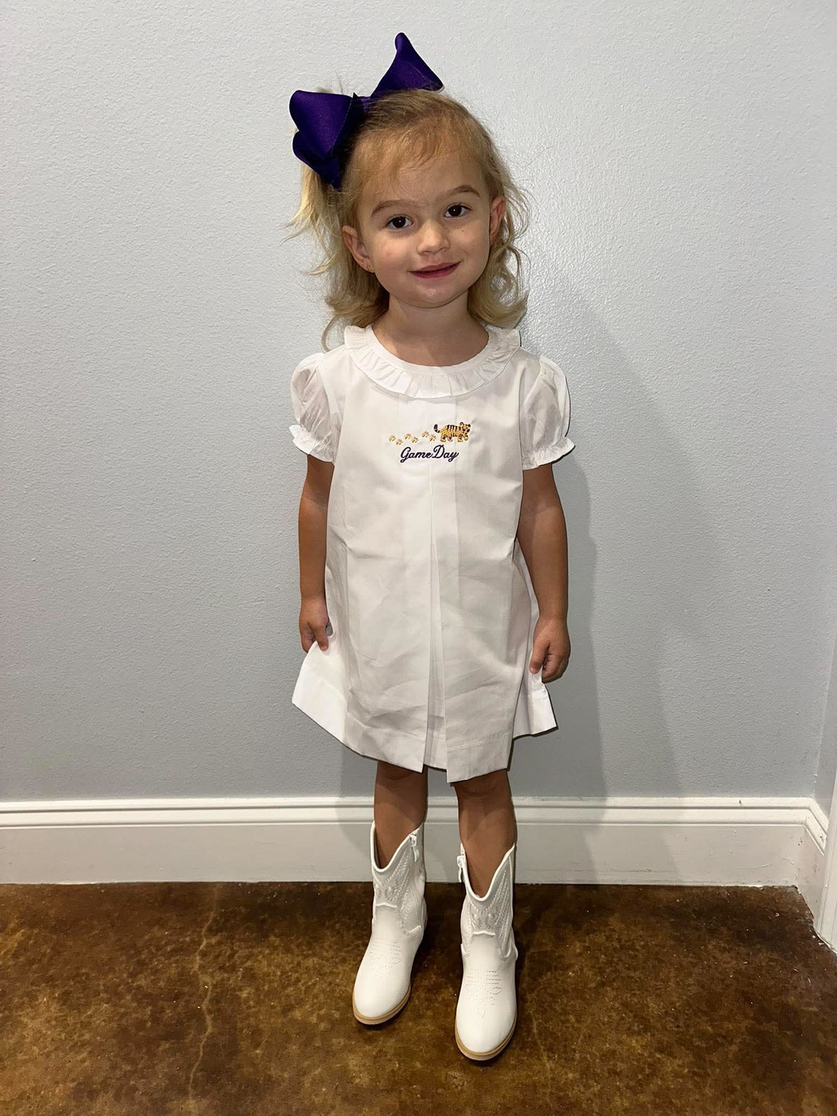 White Ruffle Collar Dress