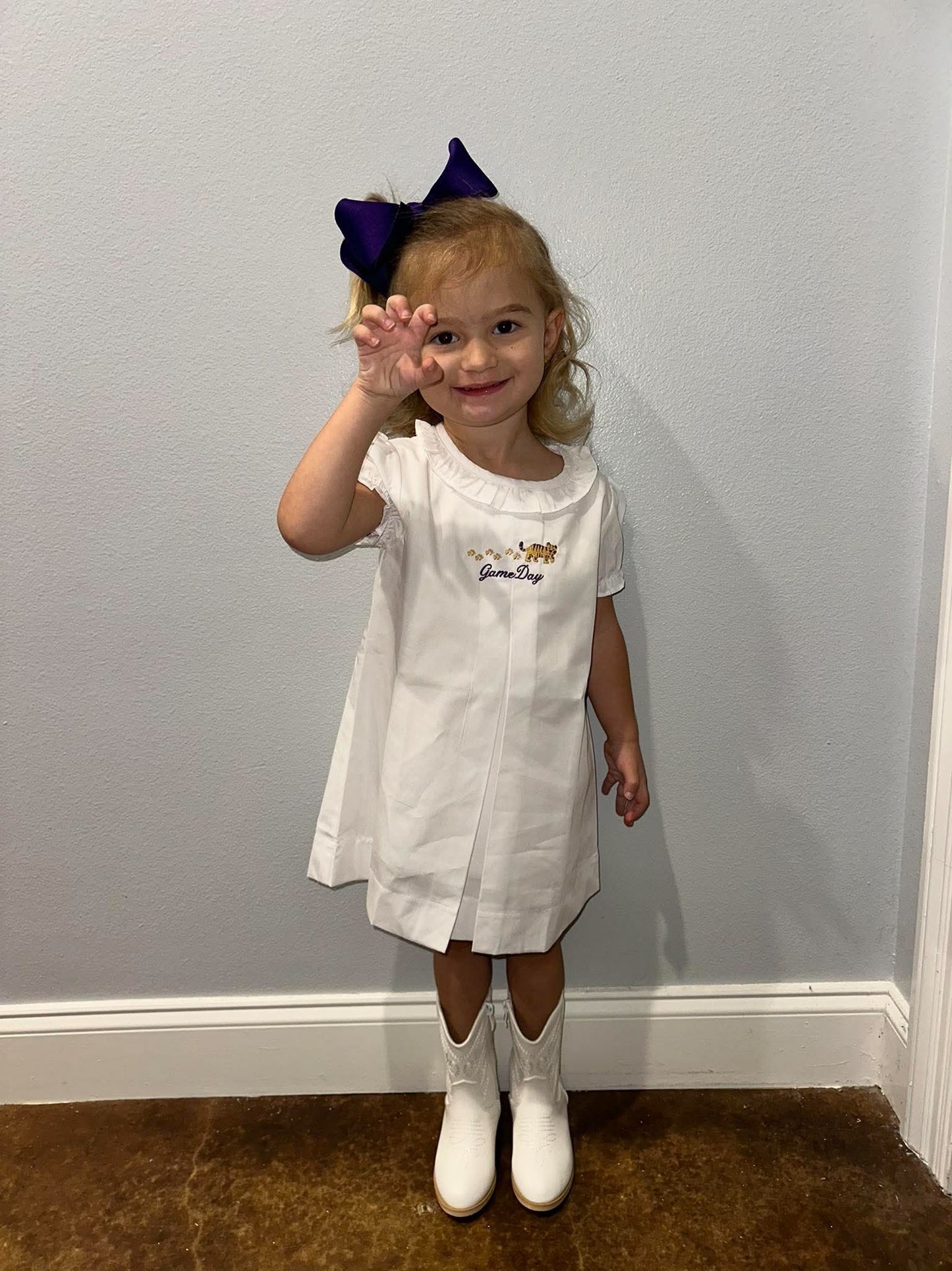 White Ruffle Collar Dress