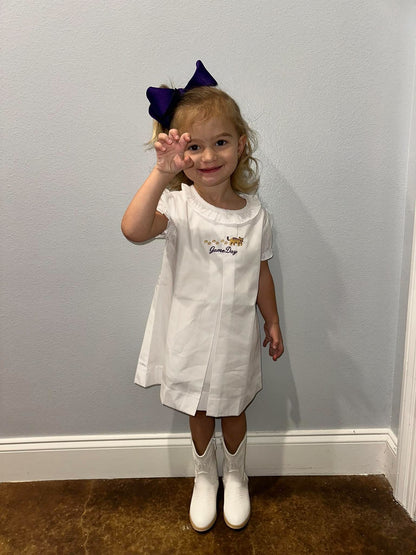 White Ruffle Collar Dress