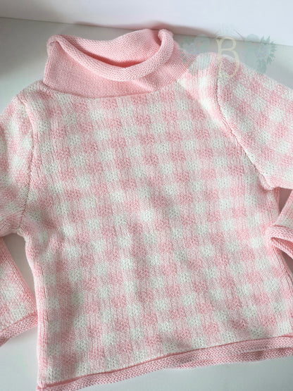 Gingham Roll Neck Sweaters - Hampton James Extras