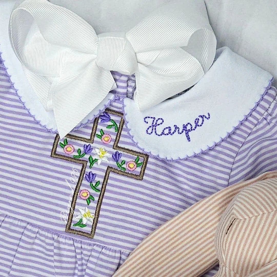 Floral Easter Cross Romper and Dress