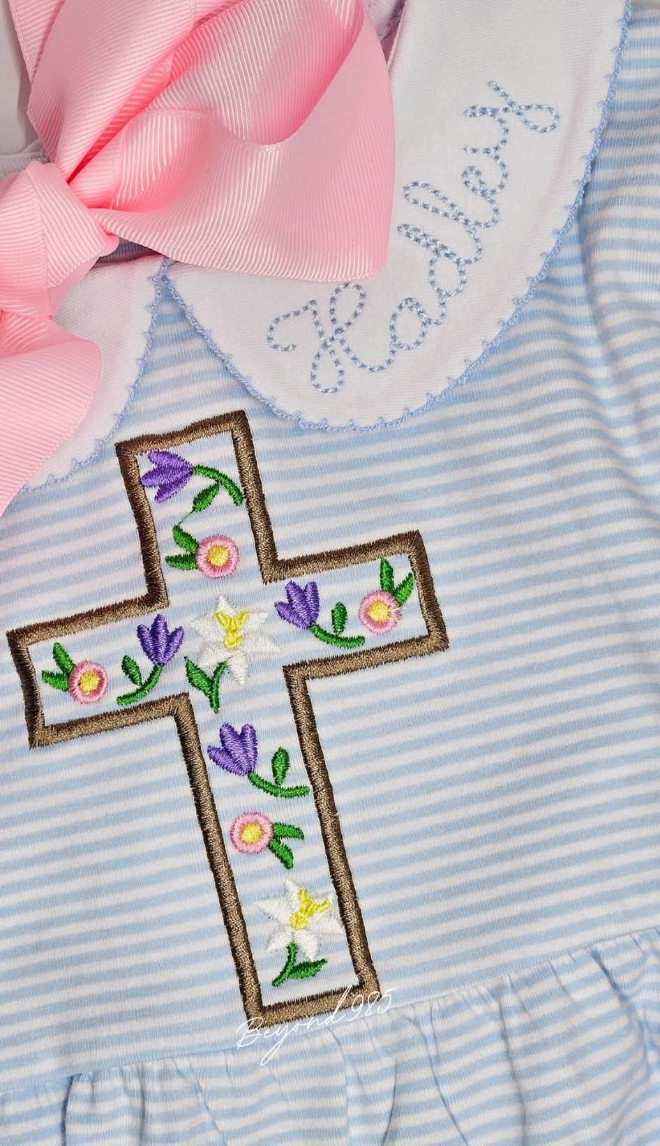 Floral Easter Cross Romper and Dress