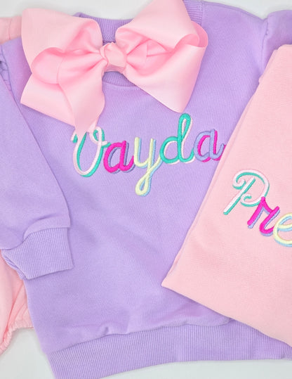 Colorful Name Sweatshirt & Bubble